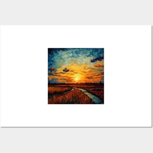 Van Gogh - Sunset Posters and Art